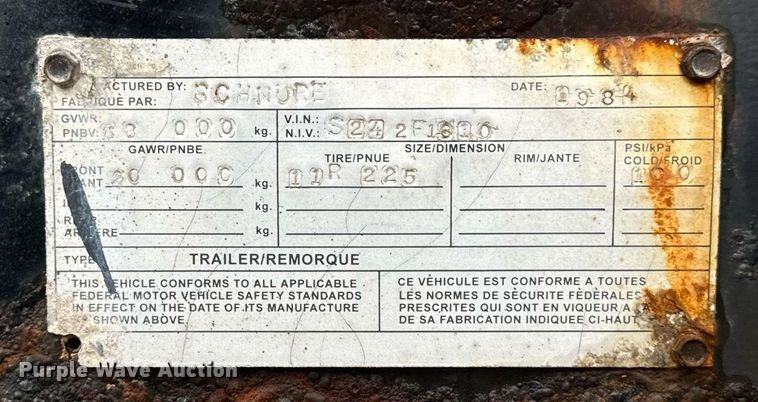 image for item EG6978 1984 Schnure flatbed trailer