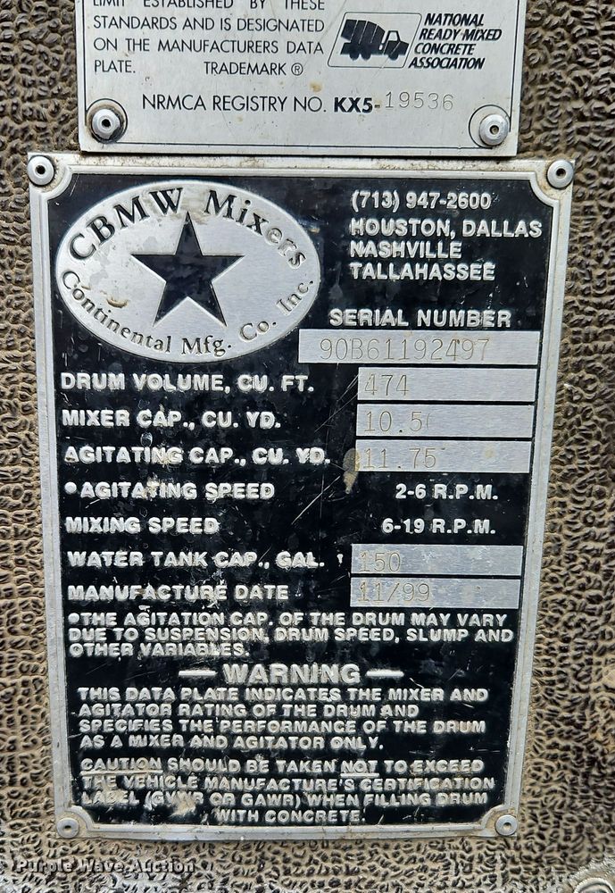 image for item EI8552 2000 Peterbilt 357 ready mix truck