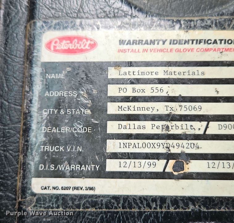 image for item EI8552 2000 Peterbilt 357 ready mix truck