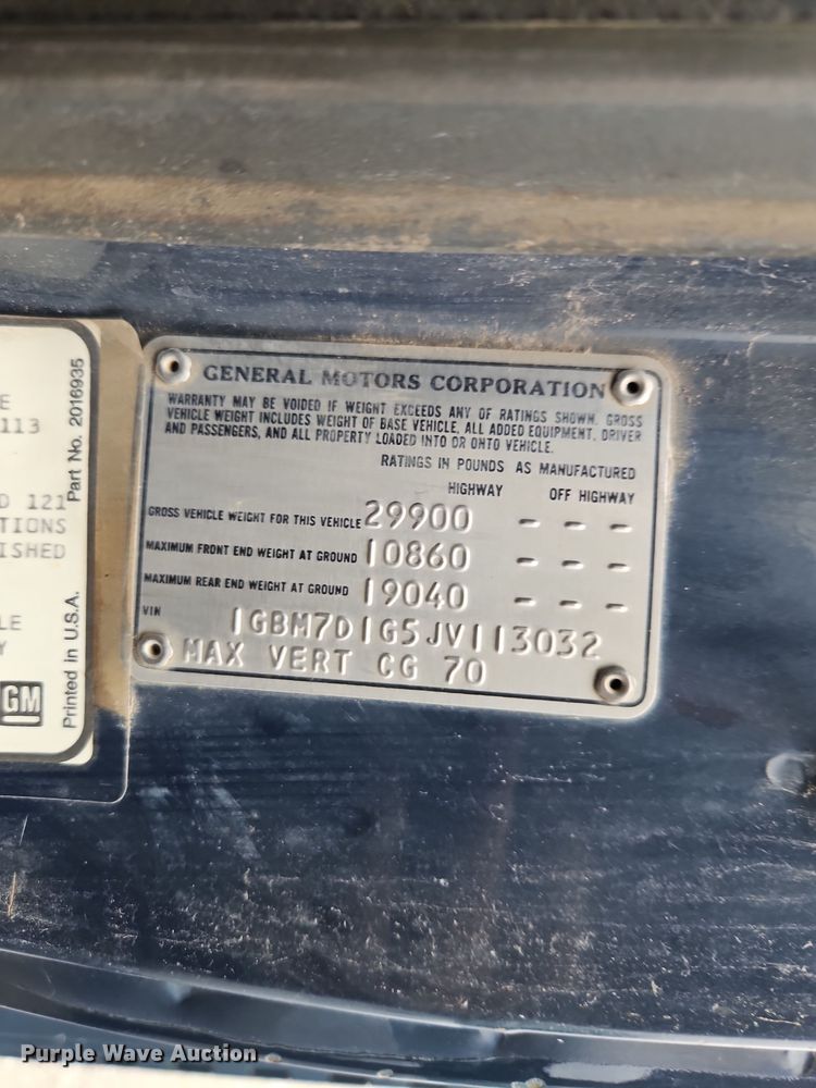 image for item EI8554 1988 Chevrolet Kodiak utility / service truck