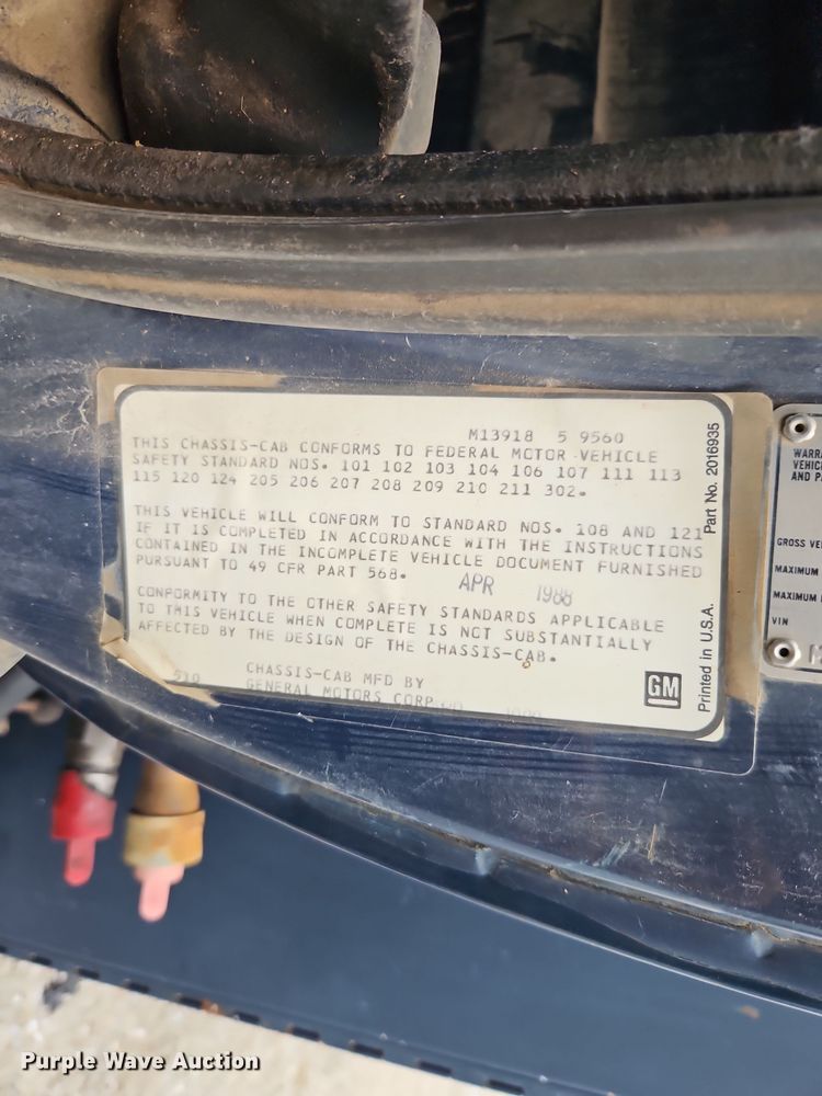 image for item EI8554 1988 Chevrolet Kodiak utility / service truck