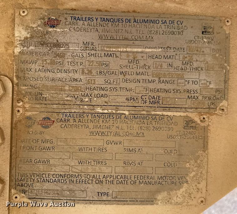 image for item EJ3200 2012 Tytal vacuum trailer