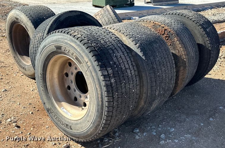 image for item EJ5055 (8) Yokohama 445/50R22.5 tires and wheels