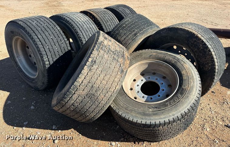 image for item EJ5055 (8) Yokohama 445/50R22.5 tires and wheels