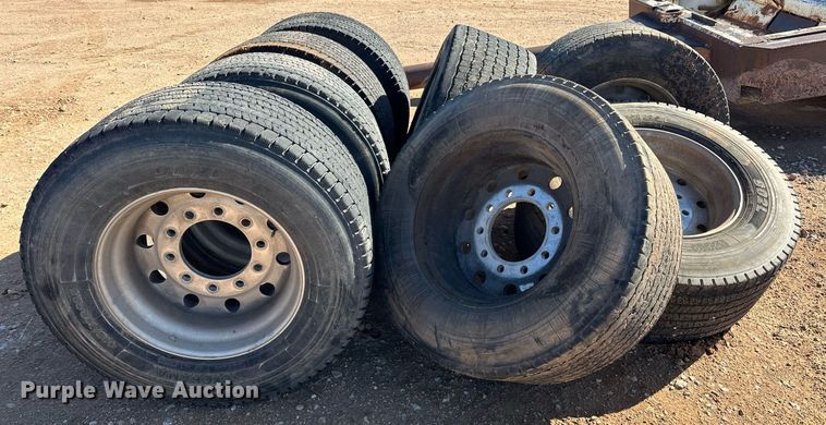 image for item EJ5055 (8) Yokohama 445/50R22.5 tires and wheels