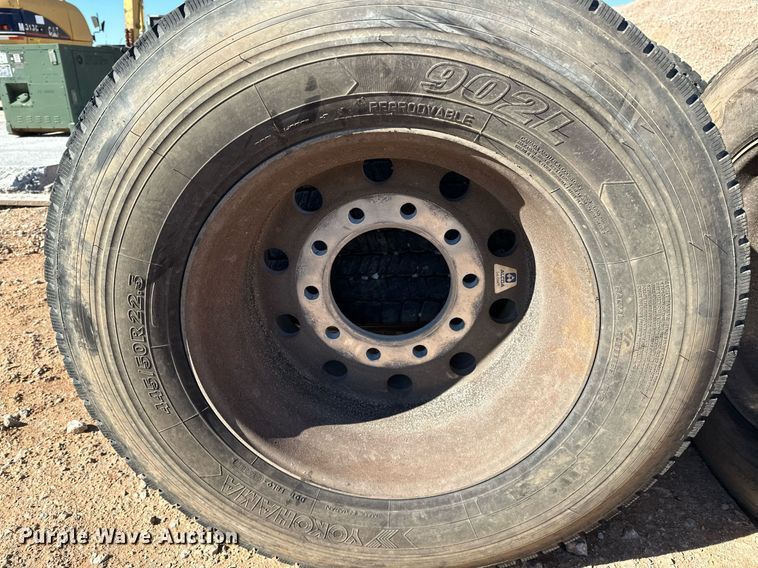 image for item EJ5055 (8) Yokohama 445/50R22.5 tires and wheels