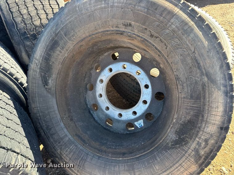 image for item EJ5055 (8) Yokohama 445/50R22.5 tires and wheels