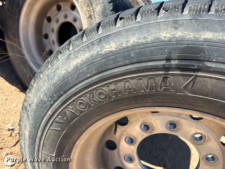 image for item EJ5055 (8) Yokohama 445/50R22.5 tires and wheels