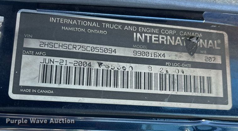 image for item EL8999 2005 International 9900i semi truck
