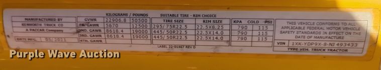 image for item EQ2476 2022 Kenworth T680 semi truck