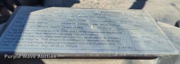 image for item EQ2485 2019 Kenworth T680 semi truck