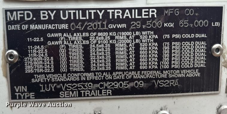 image for item ER8227 2012 Utility refrigerated van trailer