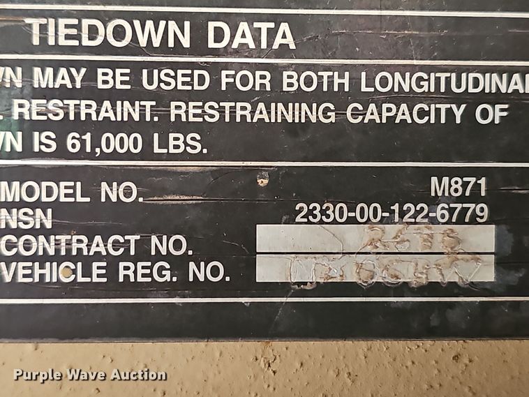 image for item OC9114 1979 Southwest Truck Body Co. M871 flatbed trailer