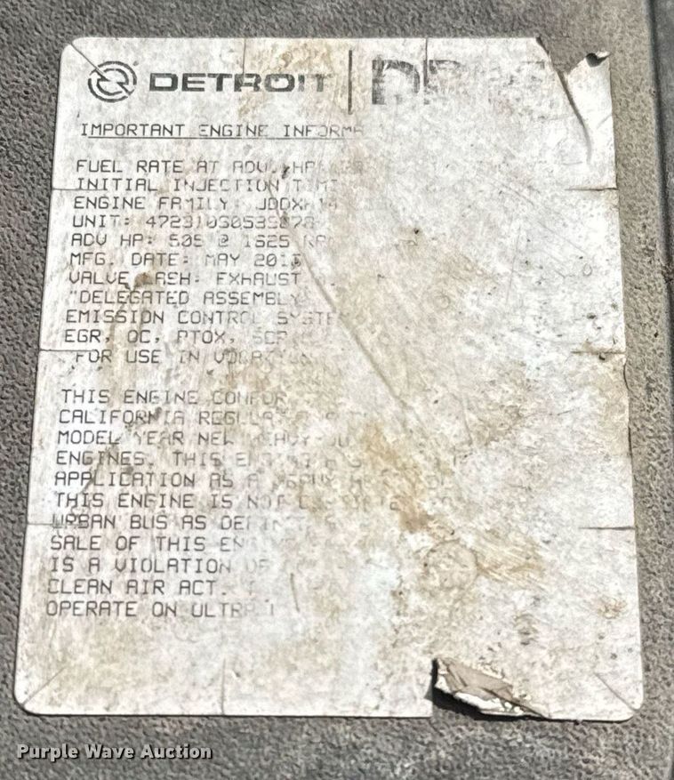 image for item YY0014 2017 Freightliner Cascadia 125 semi truck