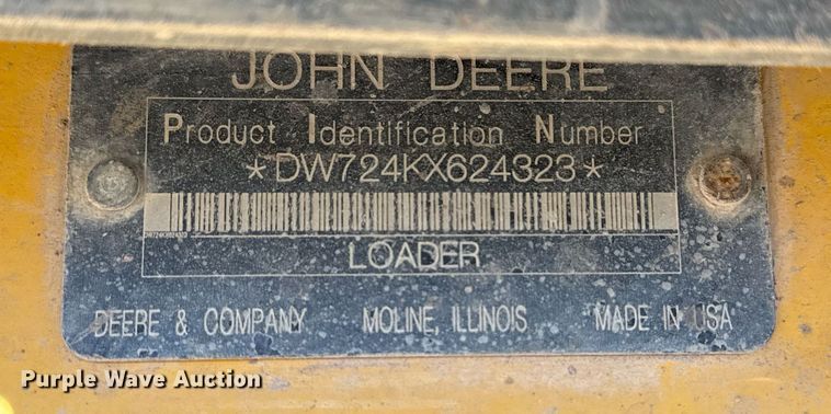 image for item DO7639 2009 John Deere 724K high lift wheel loader