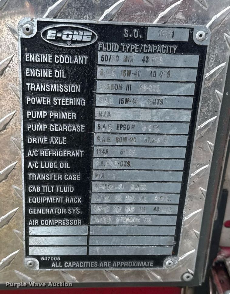 image for item DO7648 1998 Emergency One pumper fire truck