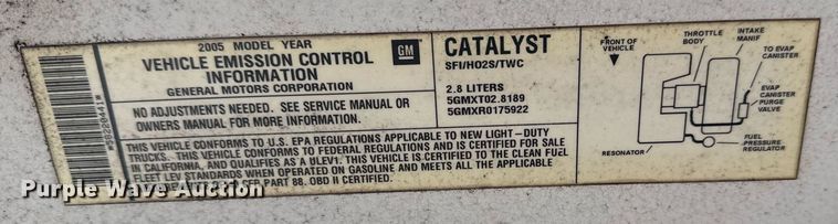 image for item DO7650 2005 GMC Canyon pickup truck