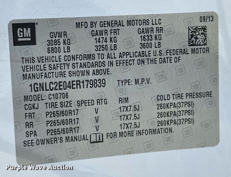 image for item DP5953 2014 Chevrolet Tahoe Police SUV