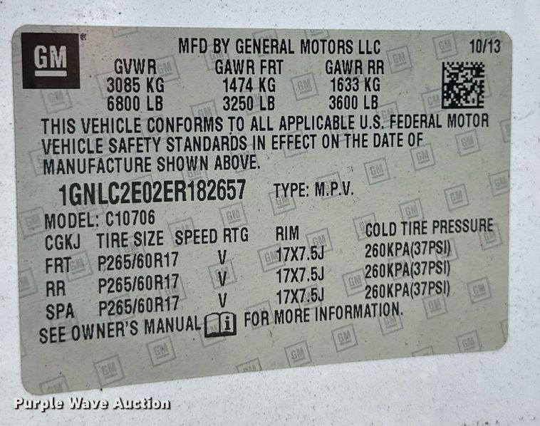 image for item DP5954 2014 Chevrolet Tahoe Police SUV