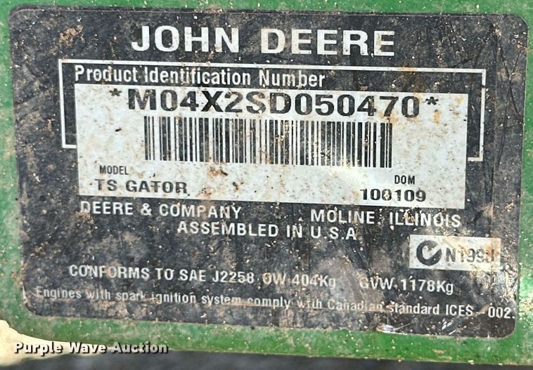 image for item DP5984 2010 John Deere Gator utility vehicle