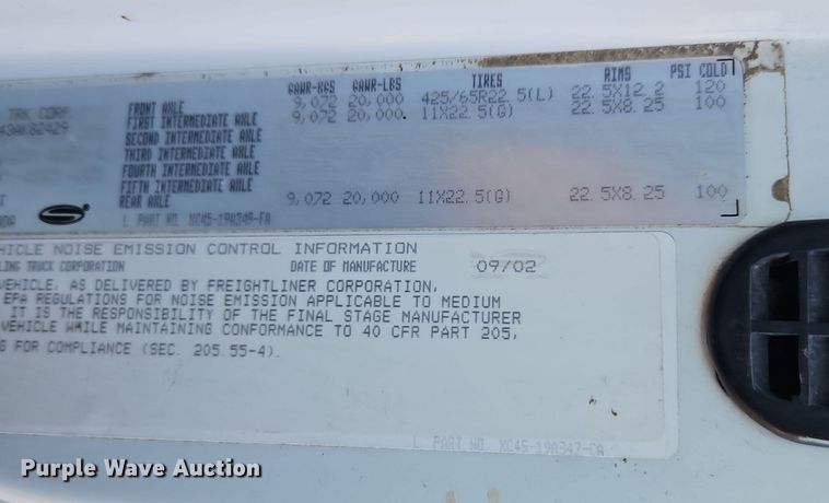 image for item DT7557 2003 Sterling sewer jetter truck