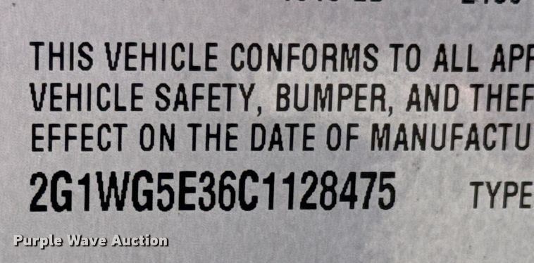 image for item DU9589 2012 Chevrolet Impala LT 