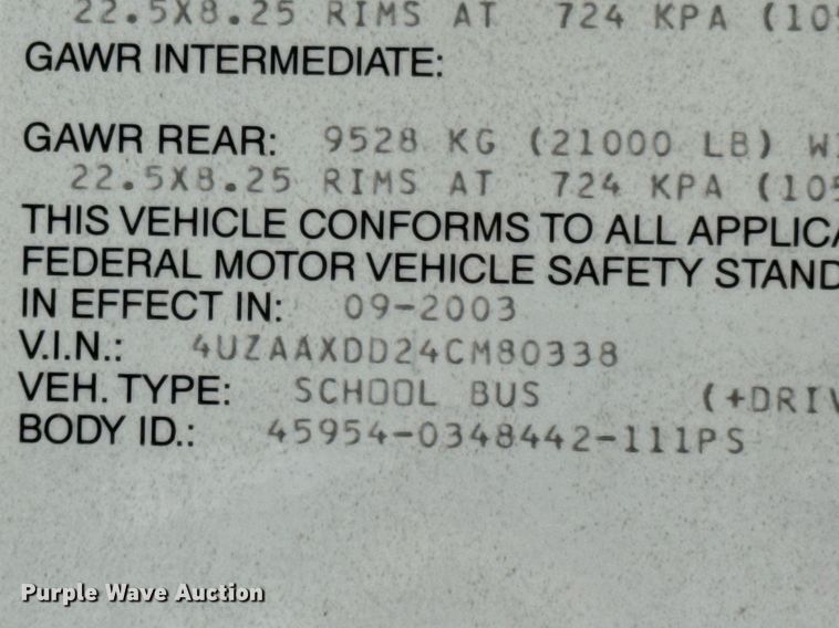 image for item DU9593 2004 Thomas school bus