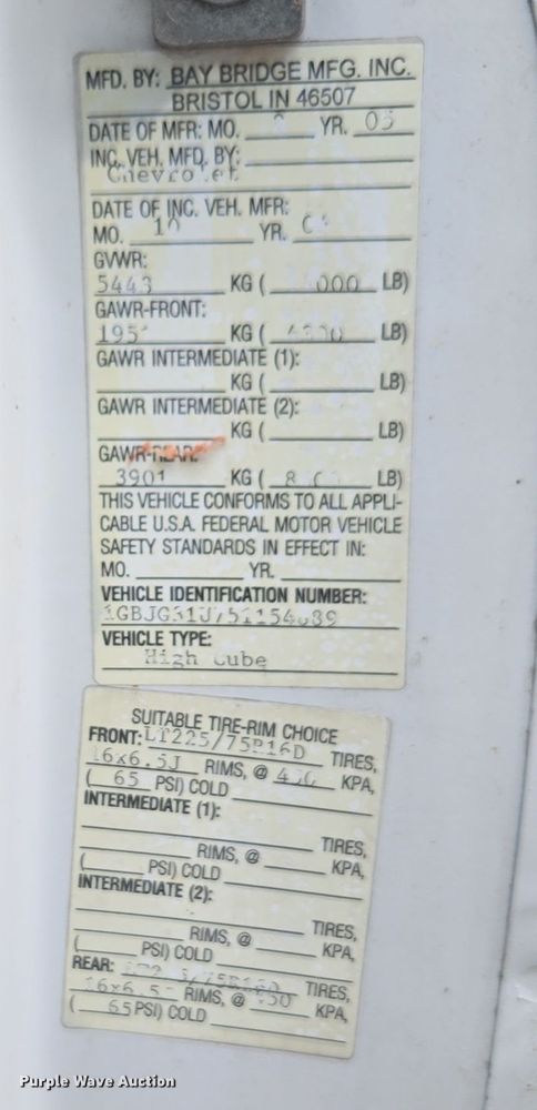 image for item DX1501 2005 Chevrolet Express delivery van