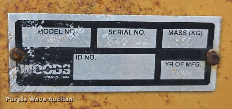 image for item DX1507 1998 Woods GB72 box blade