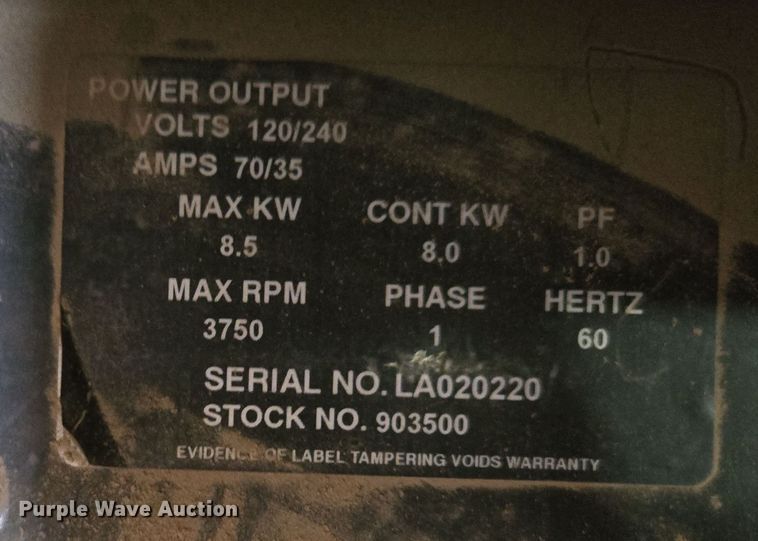 image for item DX1604 Miller Bobcat 225 welder/generator