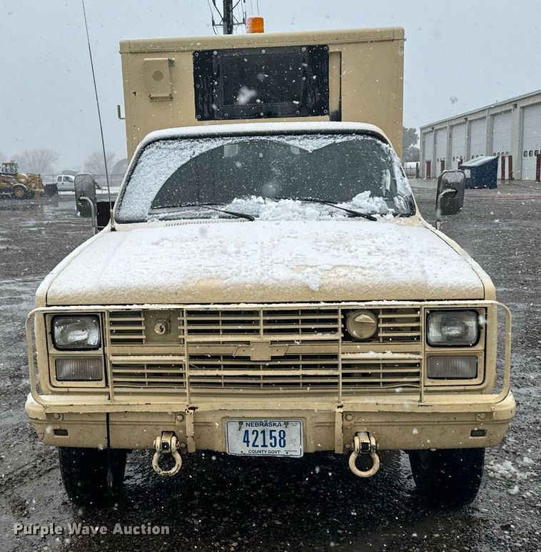 image for item DX3766 1984 Chevrolet D30 Military Postal Unit box truck