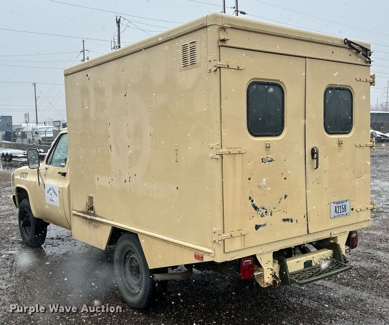 image for item DX3766 1984 Chevrolet D30 Military Postal Unit box truck