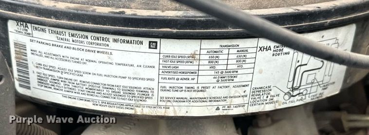 image for item DX3766 1984 Chevrolet D30 Military Postal Unit box truck