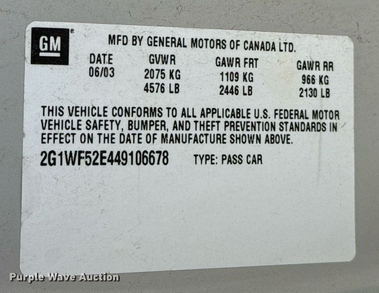 image for item DX3829 2004 Chevrolet Impala 