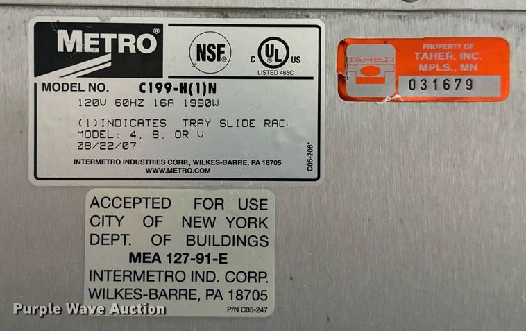 image for item EG6971 Metro FlavorHold C199 heated holding cabinet