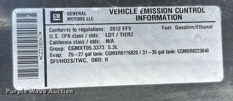 image for item EG6999 2012 Chevrolet Silverado 1500 Ext. Cab pickup truck