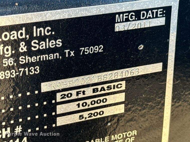 image for item EG7000 2011 Kwik Load 20Ft Basic tilt deck utility trailer