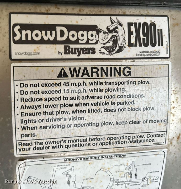 image for item EH7306 Buyers SnowDogg 16011000 snow plow