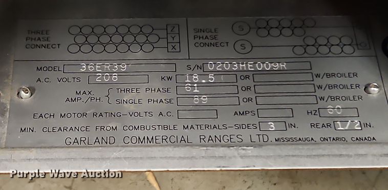 image for item EI8573 Garland 36ER39 electric oven