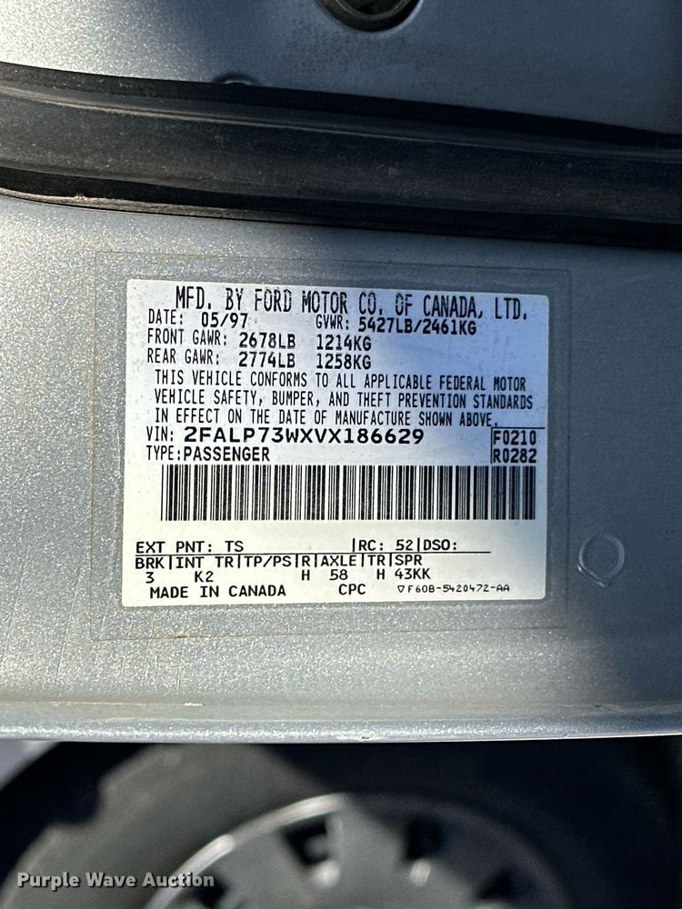 image for item EJ4867 1997 Ford  Crown Victoria  