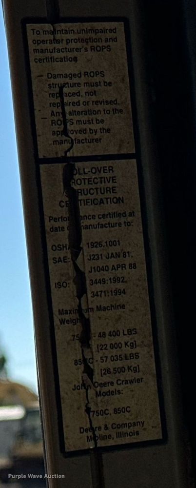 image for item EJ5139 John Deere 850C dozer