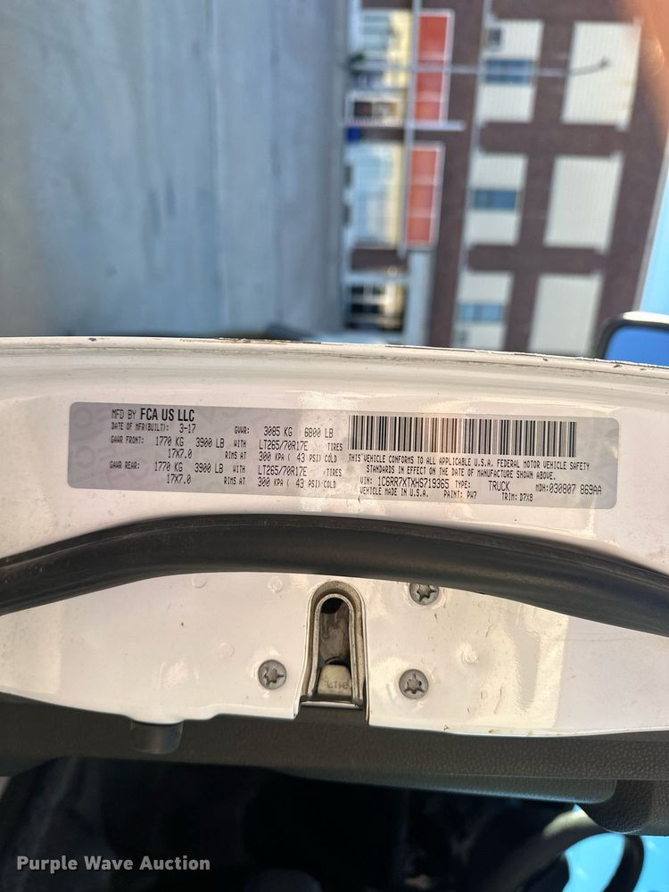 image for item EJ5151 2017 Dodge Ram 1500 Crew Cab pickup truck