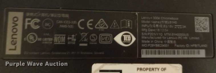 image for item EN8587 Approximately 110 Lenovo 330e Chromebooks