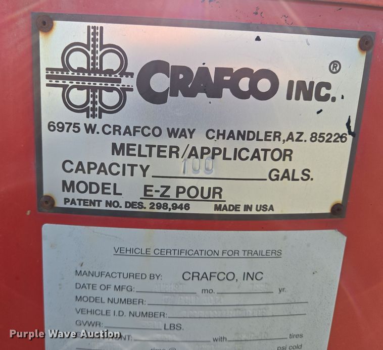 image for item EQ3580 1994 Crafco EZ Pour 100D pothole patcher