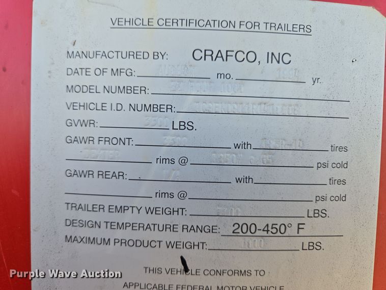 image for item EQ3580 1994 Crafco EZ Pour 100D pothole patcher