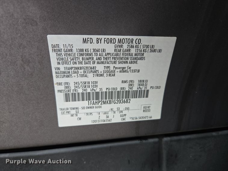 image for item EQ3631 2015 Ford  Taurus Police Interceptor  