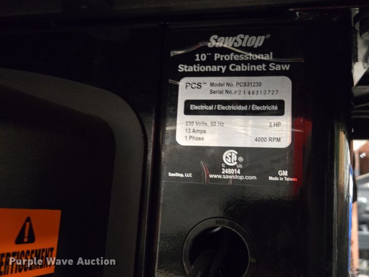 image for item EQ3707 Saw Stop PCS31230 table saw 