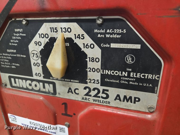 image for item EQ3712 (2) Lincoln AC 225 AMP welders