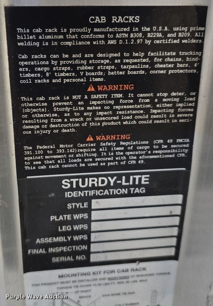 image for item LW9981 Sturdy-Lite  headache rack