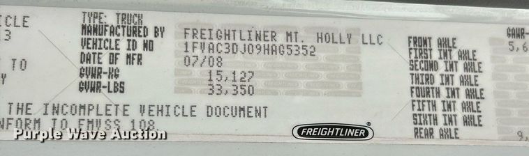 image for item NJ9589 2009 Freightliner Business Class M2  dump truck